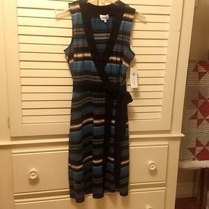 Leota faux wrap sleeveless dress